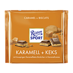 Ritter Sport Chocolate ao Leite com Caramelo e Biscoito 250g