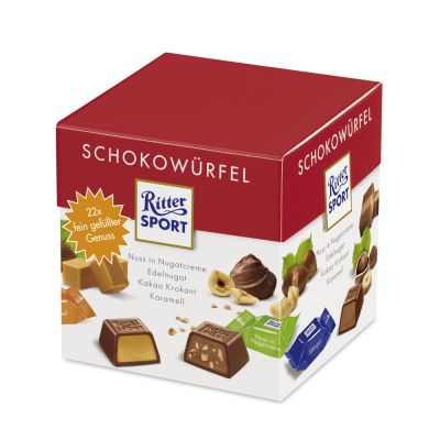 Ritter Sport Caixa de Bombons de Nugat Crocante e Caramelo Sortidos 176g